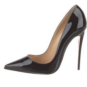 Christian Louboutin So Kate 120 black patent leather pumps
